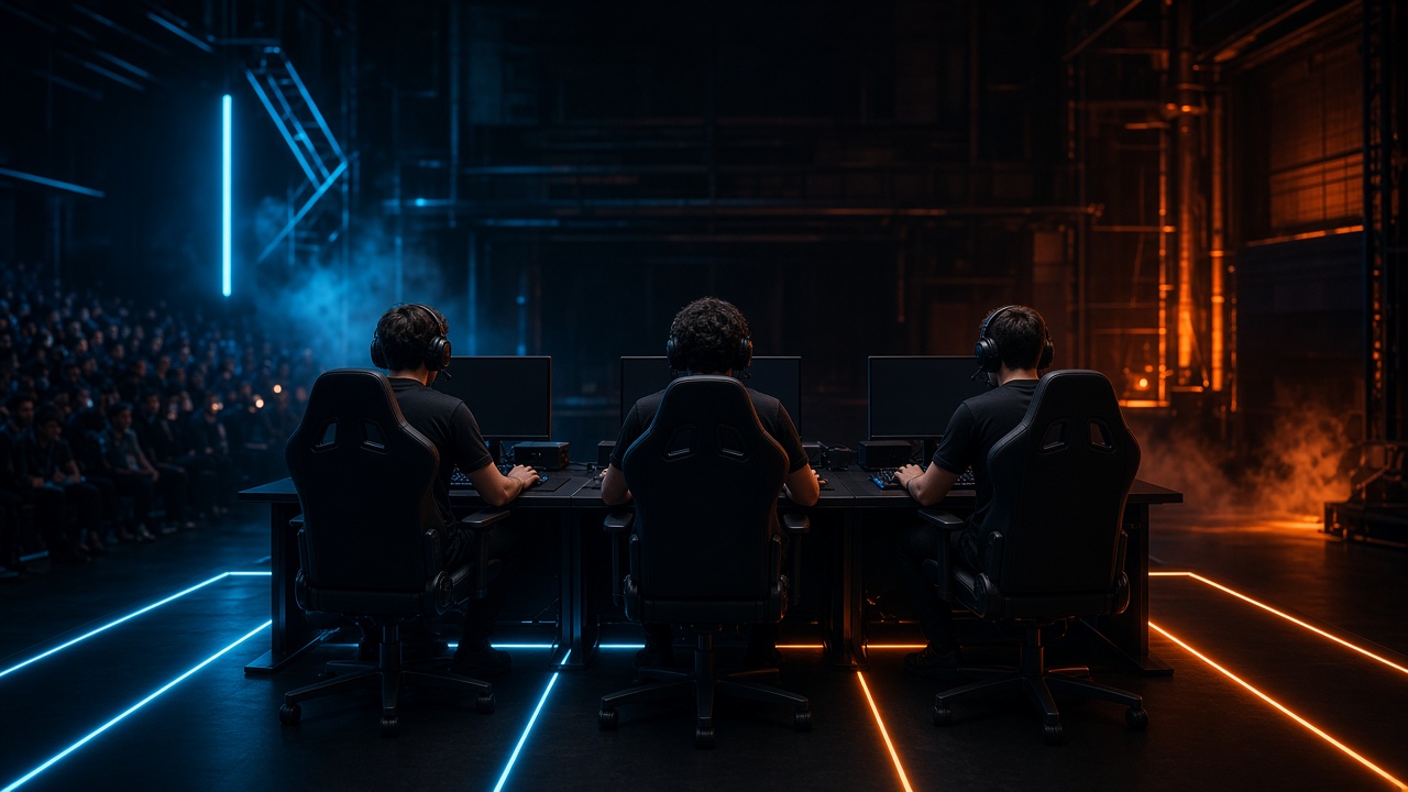 Players seated for a tactical shooter final